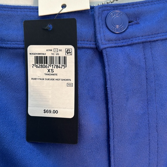 Guess XSmall Shorts Ruby Faux Suede Hot Shorts in Tanzanite blue purple NWT - Picture 9 of 9